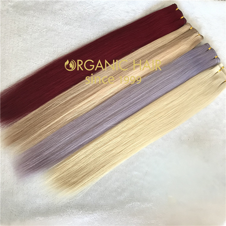 Vivid color full cuticle human hair extensions  C47